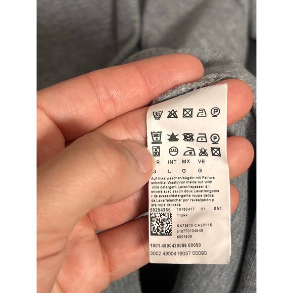 Hugo Boss Henley Shirt Mens L Gray Cotton Long Sleeve Casual Comfort Cozy Orange - Picture 14 of 16